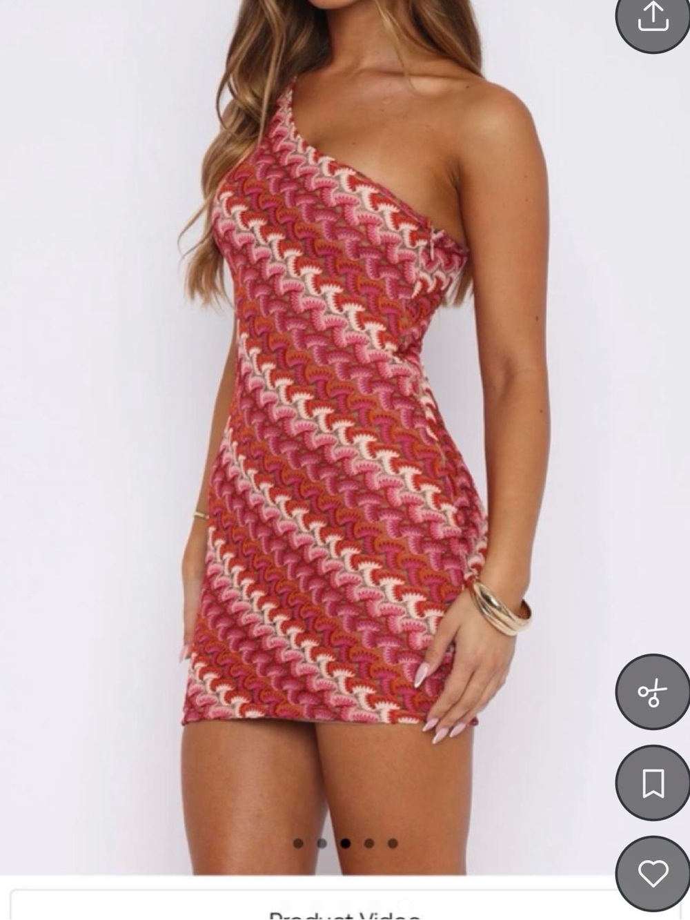 WHITE FOX NEVER WORN One-Shoulder Pink Crochet Mini Dress